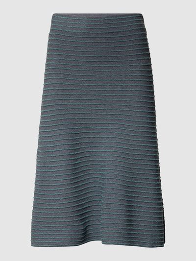 Emporio Armani Knielange rok met streepmotief Middengrijs - 2