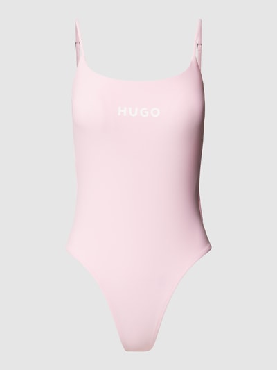 HUGO Badeanzug mit Label-Print Pink 1