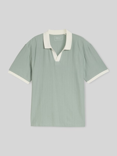 Tom Tailor Denim Regular Fit Poloshirt aus reiner Baumwolle Hellgruen 2