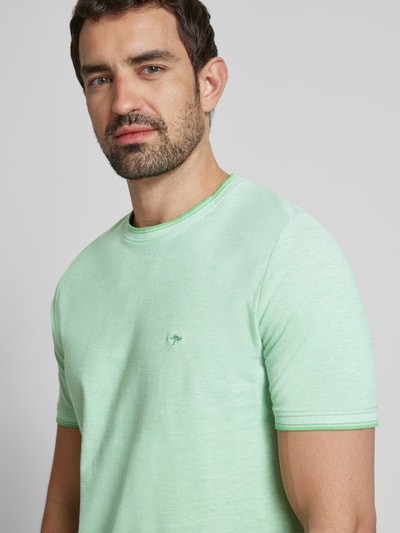Fynch-Hatton T-Shirt mit Label-Stitching Hellgruen 3