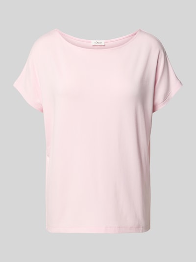 s.Oliver RED LABEL T-shirt o kroju loose fit z mieszanki wiskozy Jasnoróżowy 2