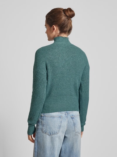 Noisy May Gebreide pullover met opstaande kraag, model 'NELLA' Rietgroen - 5