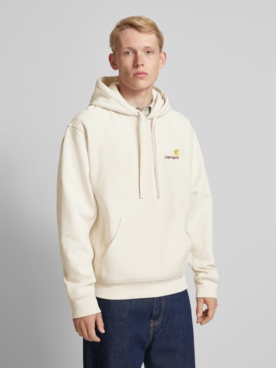 Carhartt Work In Progress Hoodie met labelstitching, model 'AMERICAN SCRIPT' Offwhite - 4