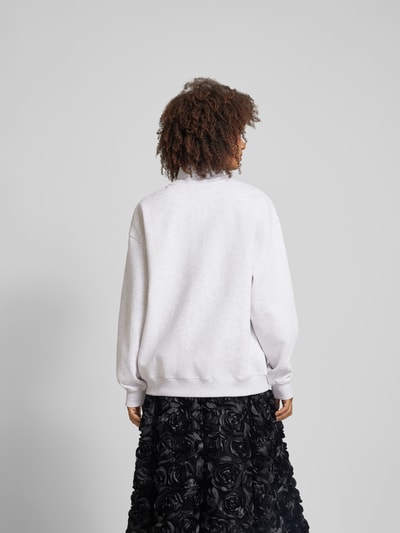 OH APRIL Oversized Sweatshirt mit Label-Detail Hellgrau Melange 5