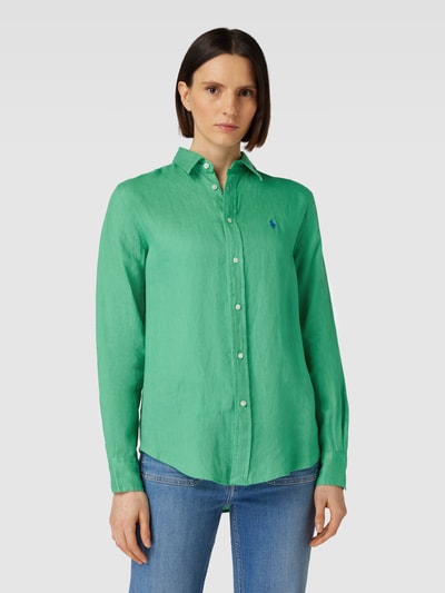 Polo Ralph Lauren Bluse mit regulärem Schnitt, Knopfleiste und Logo-Applikation Grass 4