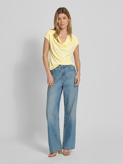 Zero T-shirt z lejącym dekoltem Jasnożółty 1