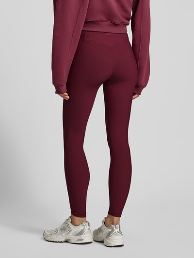 AIMN Leggings met elastische band, model 'Cherry Ribbed Performance' Donkerrood - 4
