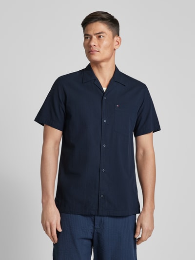 Tommy Hilfiger Regular Fit Freizeithemd mit Logo-Stitching Marine 4