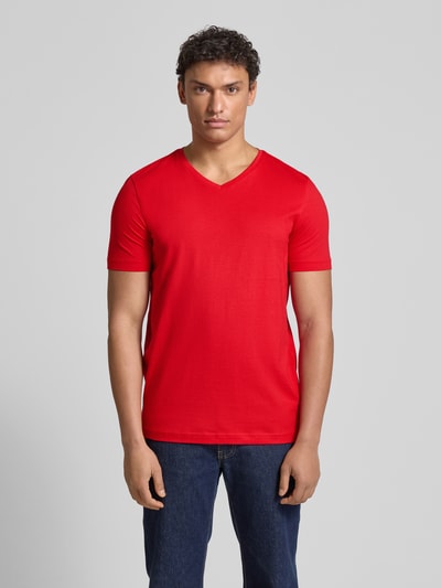 Christian Berg Men T-Shirt mit V-Ausschnitt Rot 4