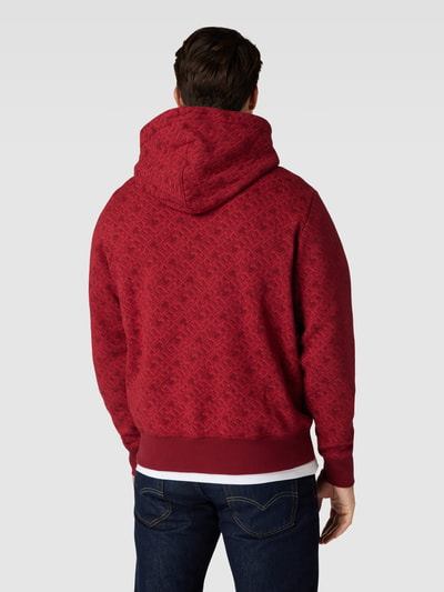 Tommy Hilfiger Hoodie met labelstitching Donkerrood - 5