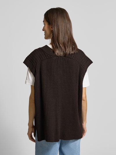 VILLA SOPHIE Loose fit spencer met wol, model 'NOLA' Donkerbruin - 5