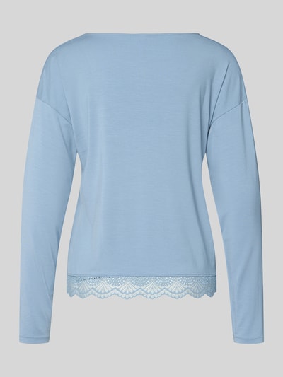 Skiny Regular Fit Longsleeve mit Spitzenbesatz Hellblau 3