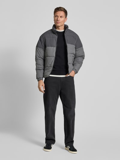 Jack & Jones Gewatteerd jack met opstaande kraag, model 'MAZE' Middengrijs - 1