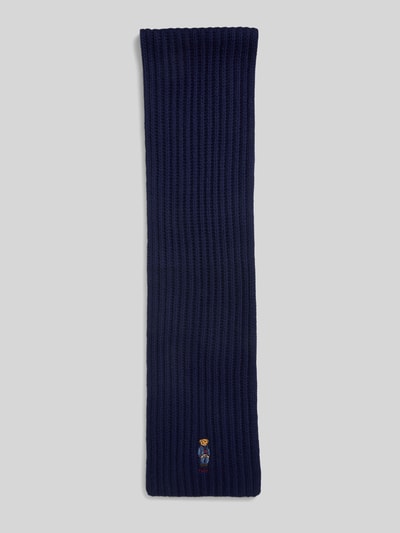 Polo Ralph Lauren Schal aus Woll-Mix mit Polo-Bear-Stitching Marine 3