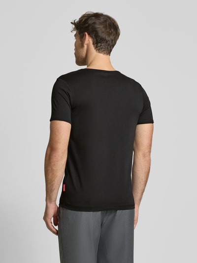 JOOP! Jeans T-Shirt mit geripptem Rundhalsausschnitt Modell 'Caspian' Black 5