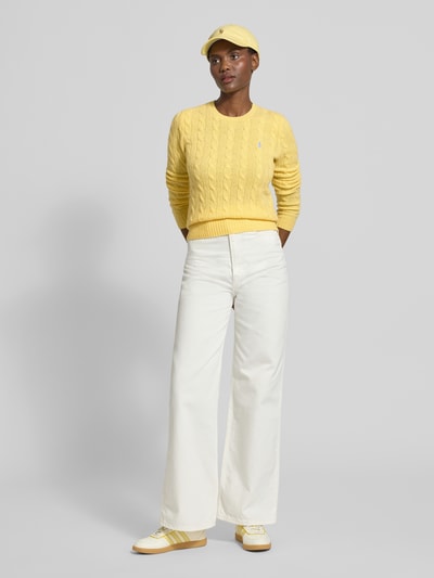 Polo Ralph Lauren Sweter z dzianiny z mieszanki wełny i kaszmiru model ‘JULIANNA’ Żółty 1