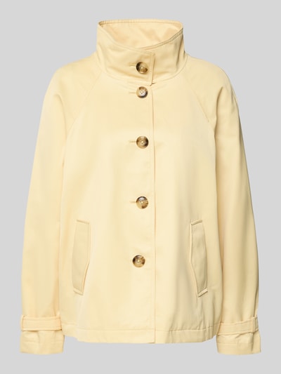 Produktfoto, Jacke mit Stehkragen und Ärmelriegeln von Fuchs Schmitt in lichtgeel, katoenmix, regular fit, steekzakken, knoopsluiting, 67 cm ruglengte, 42 cm schouderbreedte, 52 cm borstwijdte, 44 cm mouwlengte
