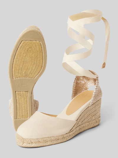 Castañer Wedges met veters, model 'CARINA' Offwhite - 4