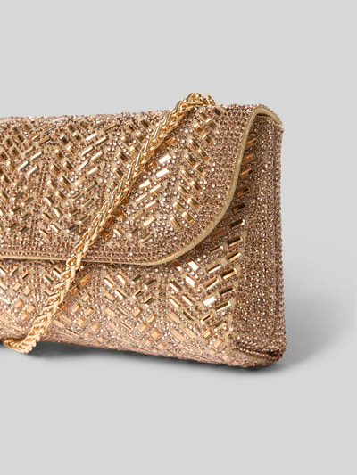Jake*s Cocktail Clutch / Abendtasche mit Glitzerdetails Modell 'BohoBeadMirror' Metallic Rosa 2