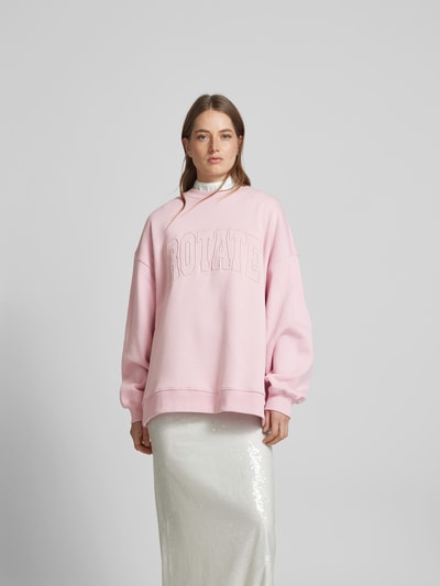 ROTATE Oversized Sweatshirt mit Label-Stitching Rosa 4