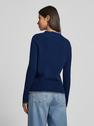 Christian Berg Woman Wollen pullover met opstaande kraag Donkerblauw - 5