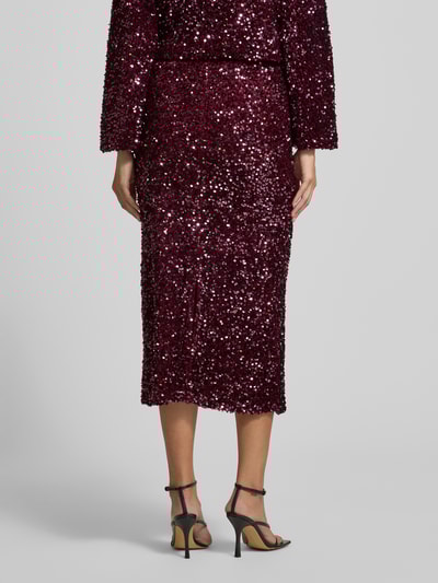 Vila Spódnica midi z wysokim stanem i cekinami model ‘FAITH’ Śliwkowy 5