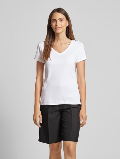 Lauren Ralph Lauren T-Shirt mit V-Ausschnitt Weiss 4