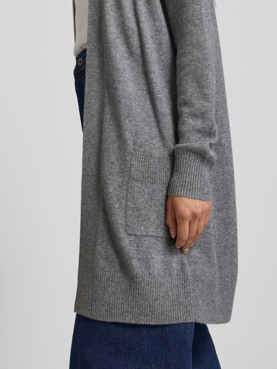 Christian Berg Woman Gebreide lange jas van kasjmier met opgestikte zakken Grafiet gemêleerd - 3