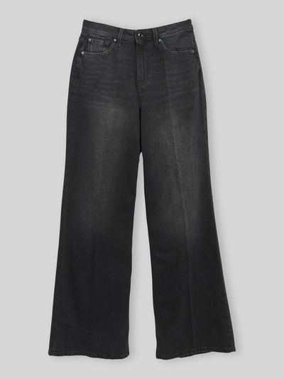 Produktfoto, zwarte Wide Leg Jeans uit mix van modal en katoen van s.Oliver RED LABEL, rechte ruime pijpen, egale wassing, jeansvariatie
