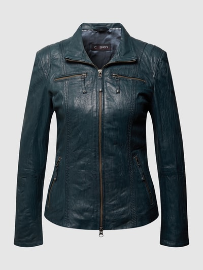 Cabrini Lederjacke mit Crinkle-Effekt Marine 2