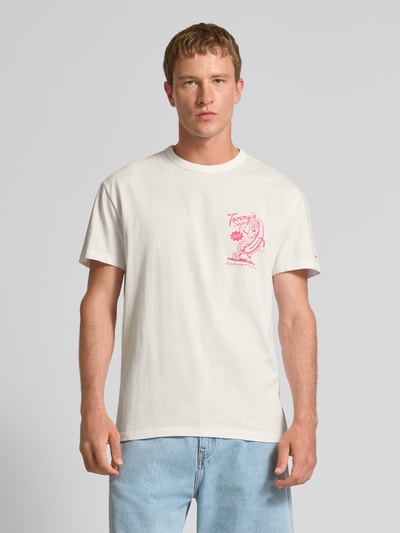 Tommy Jeans Regular fit T-shirt van puur katoen Offwhite - 5