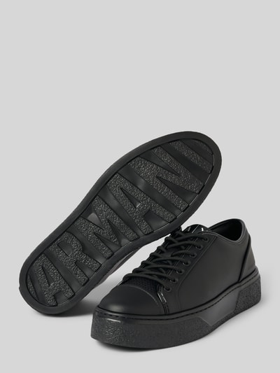 ARMANI EXCHANGE Sneakersy skórzane z podeszwą na platformie model ‘Lace Up’ Czarny 4