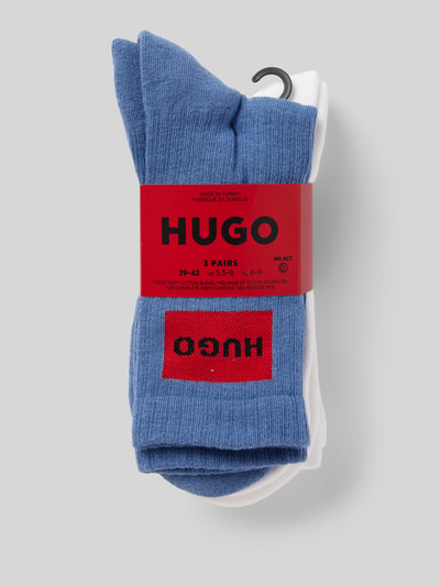 HUGO Socken mit Label-Stitching im 3er-Pack Jeansblau 3