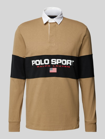 Polo Sport Classic Fit Poloshirt mit Label-Print Khaki 2