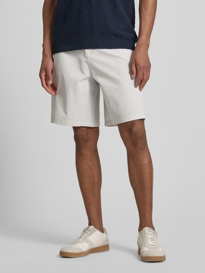 Tom Tailor Denim Loose fit korte broek in crêpelook Lichtgrijs - 4