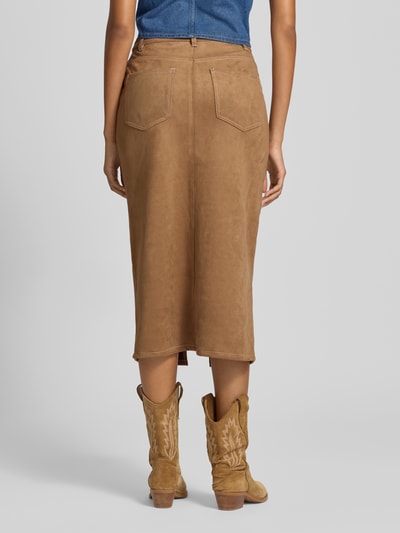 Only Midi-Rock mit Kontrastnähten Modell 'STINA LIFE' Sand 5