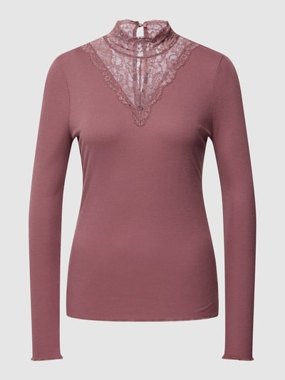 Only Shirt met lange mouwen en geschulpte zoom, model 'LUXI' Mauve - 2