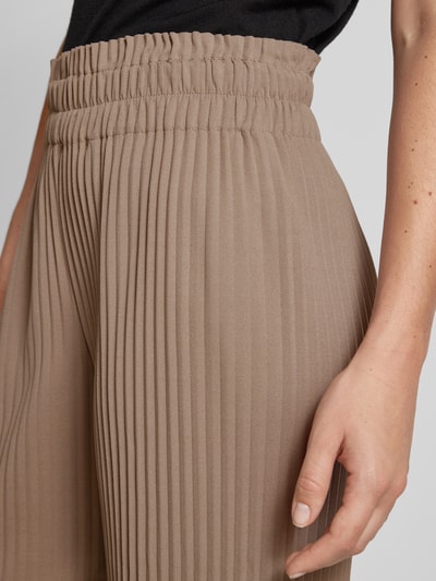 YAS High waist broek met plooien, model 'ALISA' Taupe - 3