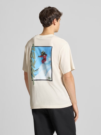 The North Face T-shirt z detalem z logo Złamany biały 5