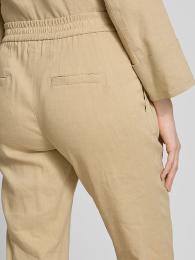 Marc Cain Regular fit broek met elastische band Zand - 3