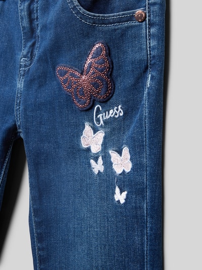 Guess Skinny Fit Jeans mit Motiv-Stitchings Blau 2