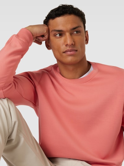 Matinique Sweatshirt met geribde ronde hals, model 'harry' Roze - 3