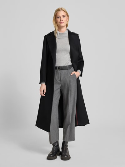 MAX&Co. Regular fit lange wollen jas met reverskraag, model 'LONGRUN' Zwart - 1