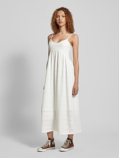 Only Sukienka midi z haftem angielskim model ‘ELLEN’ Złamany biały 1