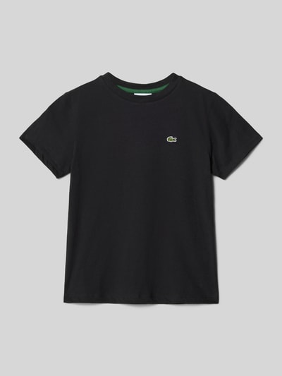 Lacoste T-shirt z detalem z logo Czarny 1