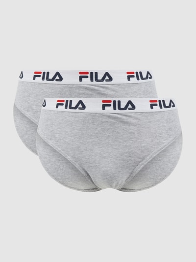 FILA Slip mit Stretch-Anteil im 2er-Pack Mittelgrau Melange 1