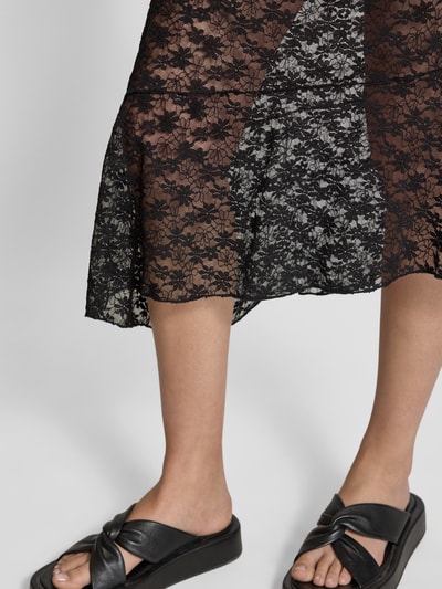 Review Spódnica midi z efektem podpalenia Czarny 3