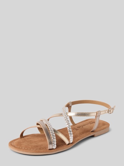 Tamaris Ledersandalette mit schmalen Riemen Gold 1