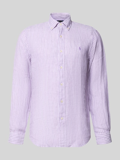 Produktfoto, Regular Fit Freizeithemd aus reinem Leinen von Polo Ralph Lauren, wielokolorowe paski, długi rękaw, flammgarn, krój regular fit
