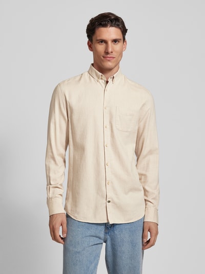 Colours & Sons Koszula casualowa o kroju regular fit z kołnierzykiem typu button down Beżowy 4